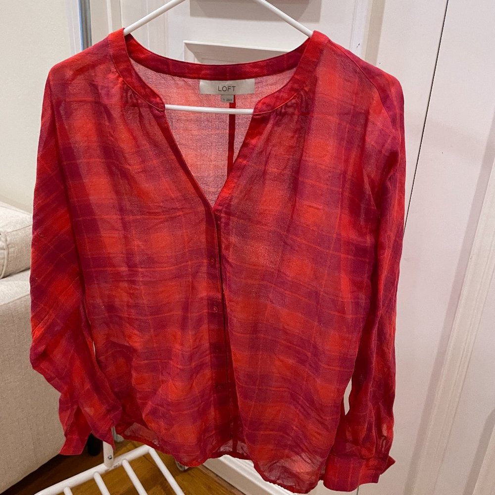 Loft Red Blouse